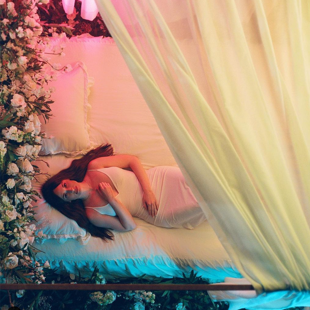 Kacey Musgraves in bed at recording studio